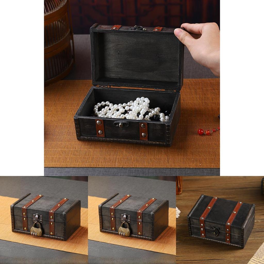New Chinese Style Wooden Storage Box With Lid For Jewelry And Accessories