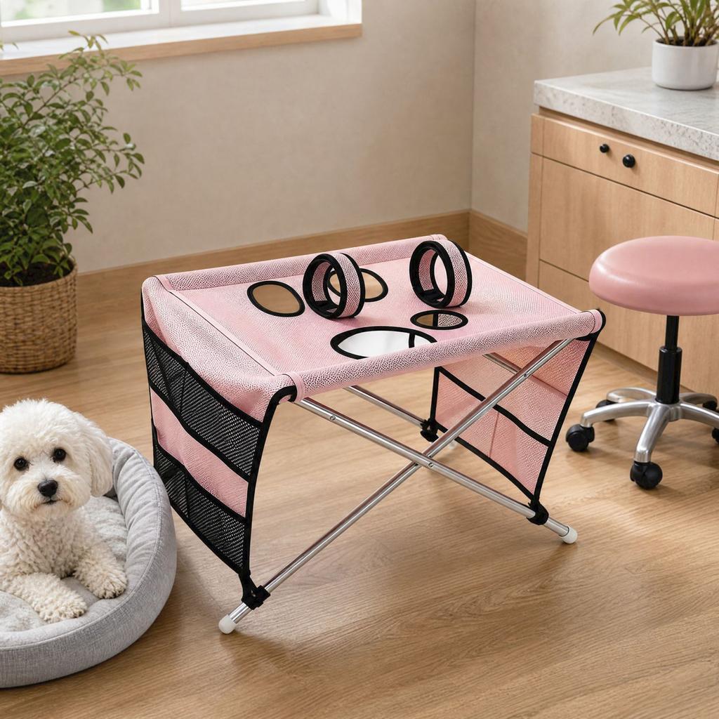 Small Dog Grooming with Detachable Stainless, Scratch and Pet Bed