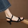 Mittelhohe Schuhe Damen Sandalen Einriemen Sandalen mit eckiger Zehenpartie
