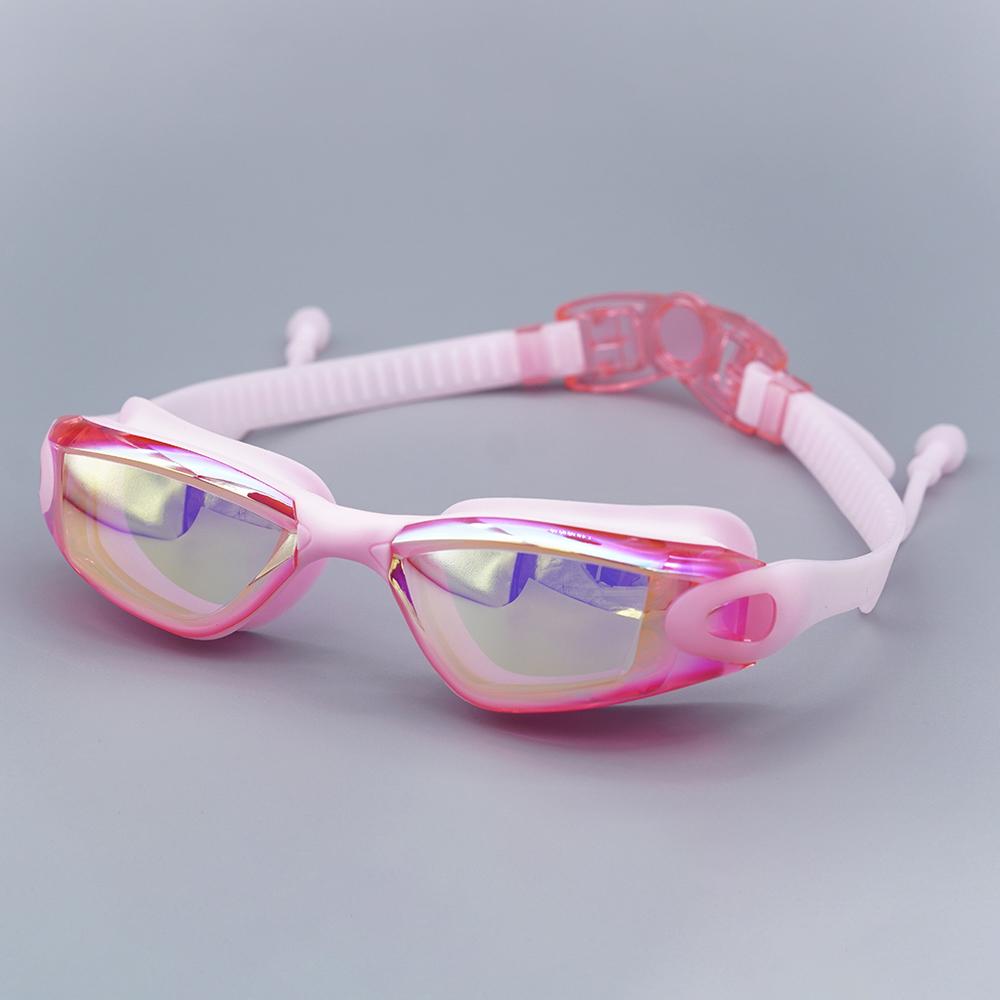 UV Anti-Fog Electroplating Swimming Goggles with Surf Ear Plugs - Waterproof Pool Swim Eyewear
