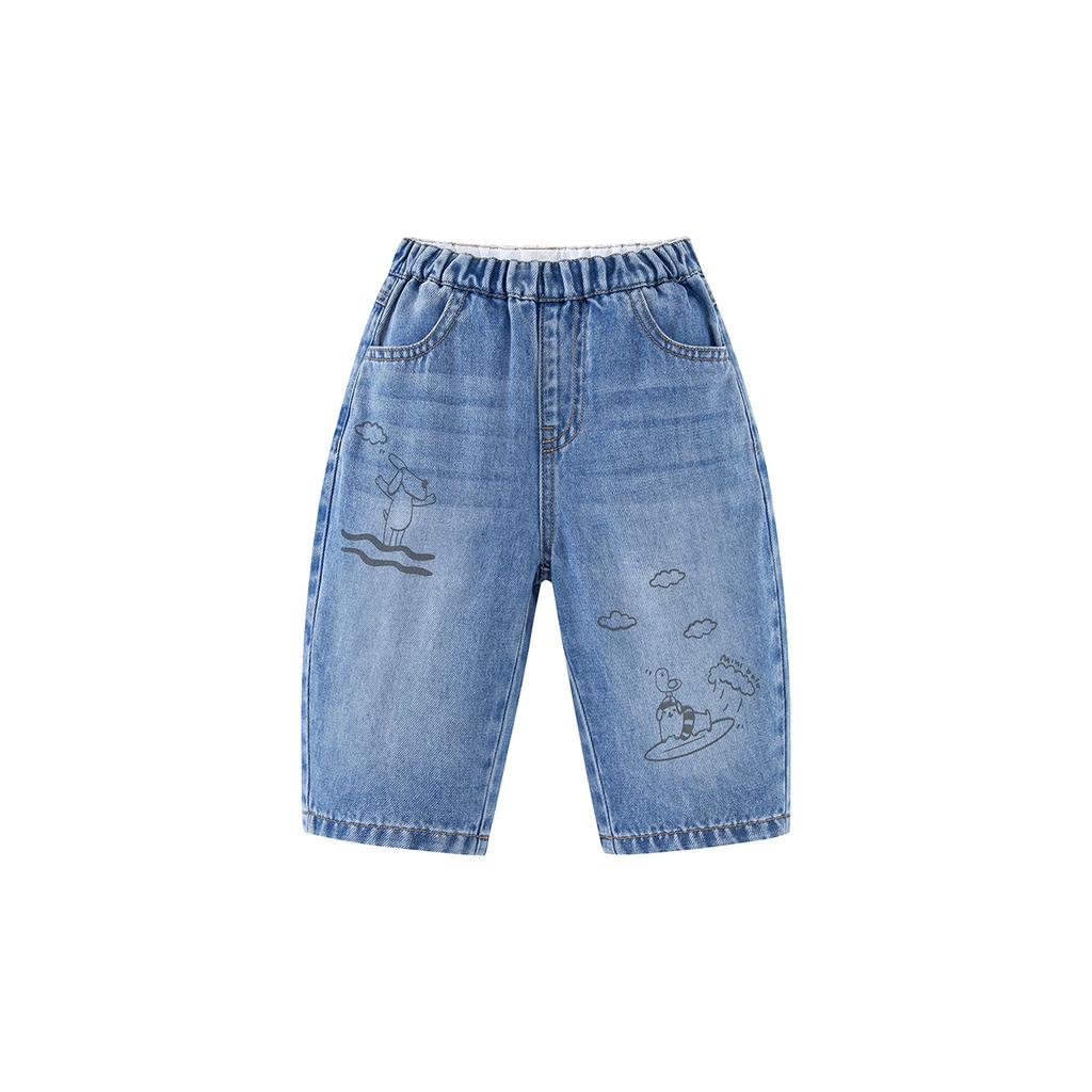 [Not easy to fade] Mini Bala boys' pants are skin friendly, safe, environmentally friendly, and comfortable denim pants for spring 2026