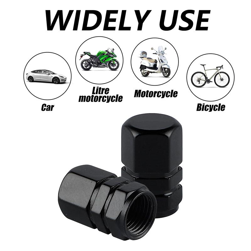 4Pcs Tire Valve Stem Caps Decorative Tires Accessories Aluminum Alloy Nipple Wheel Caps Cars Motorcycles Bicycle Cover Dustproof