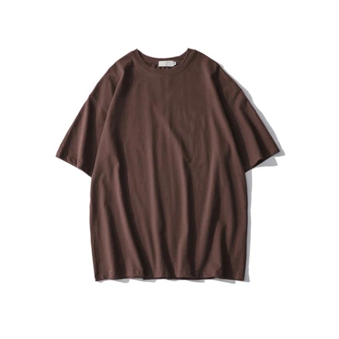 Sommer Einfarbig Reine Baumwolle T-Shirts Damen Harajuku Übergroß Kurzarm Y2k Tops Unisex Koreanische Streetwear Lässig Basic T-Shirt Weiblich Gute Qualität