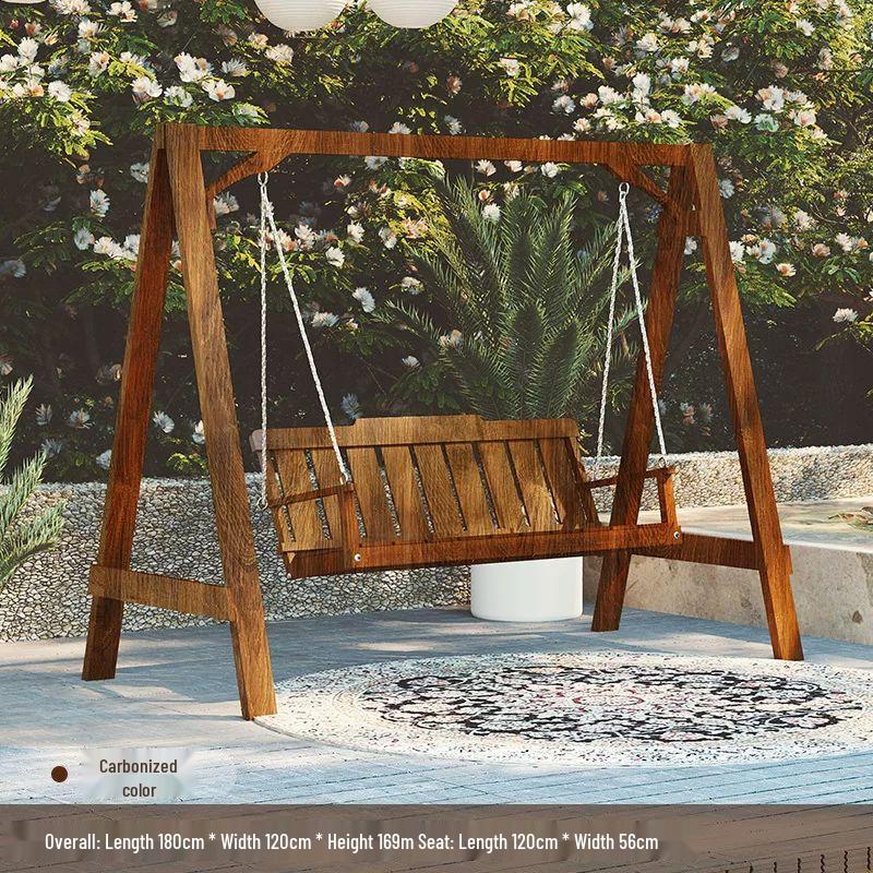 Outdoor Solid Wood Garden Swing Chair