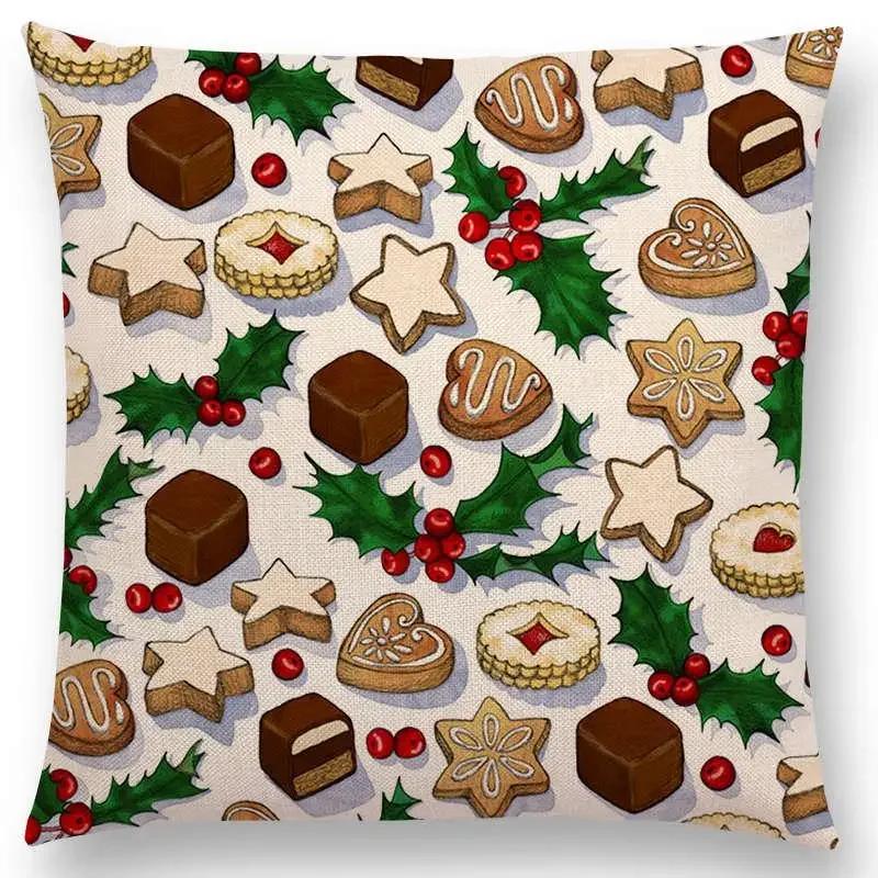 New Cute Christmas Gift Fruit Pumpkin Ice Cream Interesting Art Colorful Decorative Pattern Cushion Cover Sofa Throw Pillow case