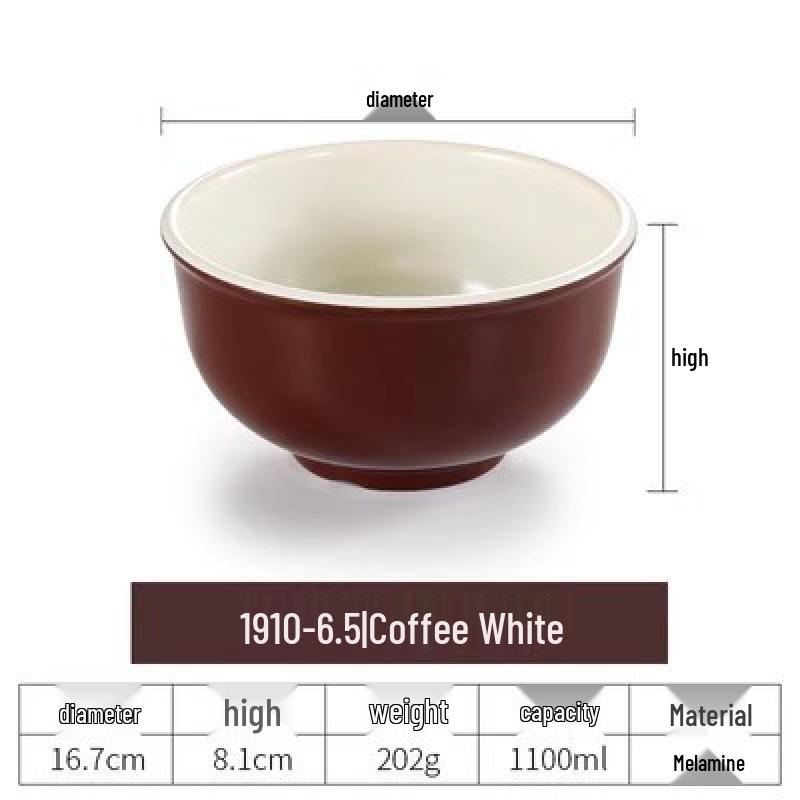 Melamine White Noodle Bowl, Imitation Porcelain, Large Plastic Soup/Rice Bowl for Commercial Use.