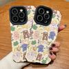 Vertical Leather Shell Lovely Cute Cartoon Animals Printed Patterned Shockproof Soft Silicone Case with Camera Lens Full Protection for IPhone Samsung