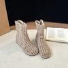 Fashion Versatile Fashion Boots Women's Spring and Summer New Hollow Breathable Cool Boots Short Boots Tide