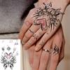 1 Vel Skelet Doornen Anker Tijdelijke Tattoos Voor Volwassen Hand Nek, Halloween Nep Tattoo Sticker Langdurig Realistisch Tatoo