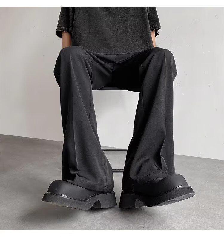 2024 Spring/Autumn Young Men's Trendy Flared Trousers: Light, Loose, Casual Drape Pants