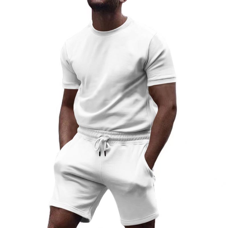 2023 European Style Men's Casual Two-Piece Set: Short-Sleeved T-Shirt & Shorts