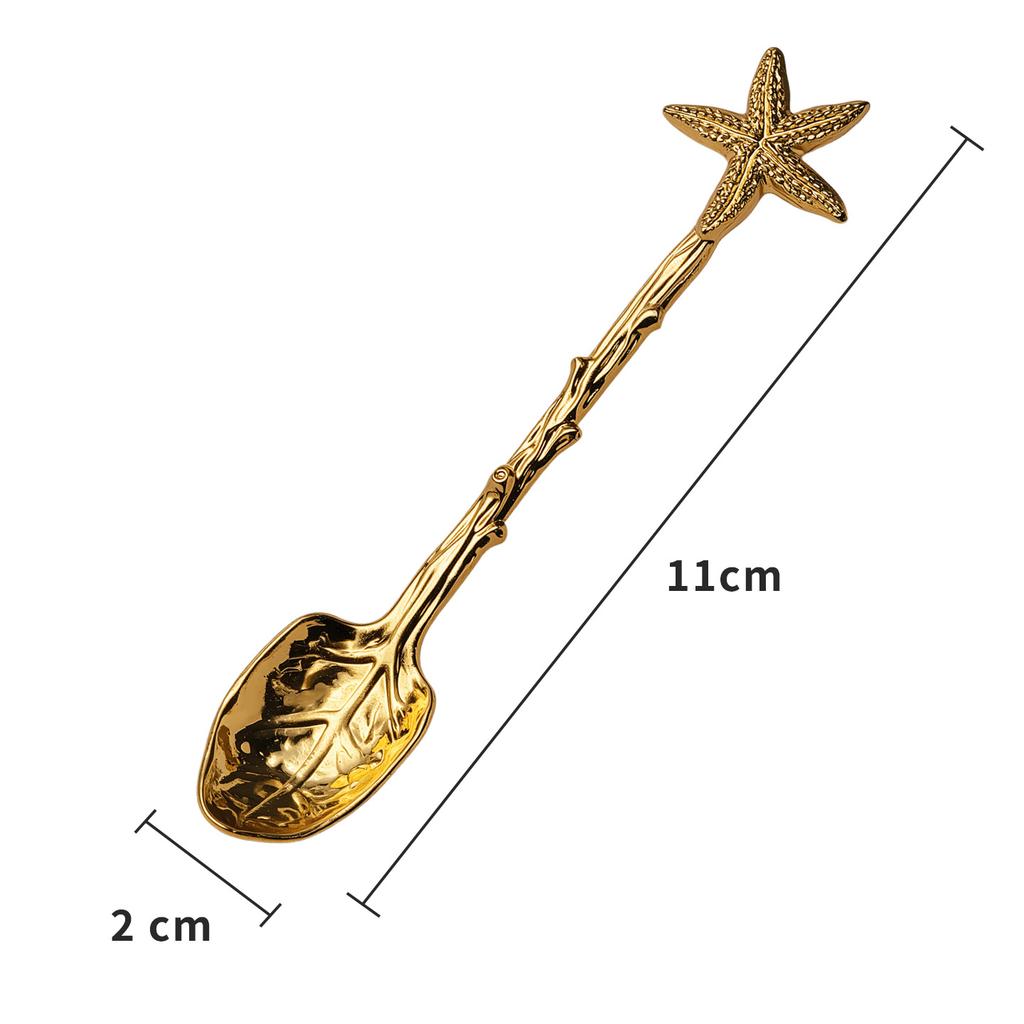 Retro Metal Coffee Spoon Dragonfly Branches Leaves Shape Ice Cream Cake Dessert Milk Mixing Spoon Kitchen Gadgets Tableware