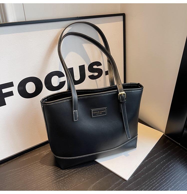 

Сумка-тоут женская 2024 года, новая большая сумка для поездок на работу, осенне-зимняя ретро-сумка, универсальная сумка через плечо, сумка высокого класса чёрный