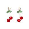 Japanese & Korean Cherry Ear Clips: Cute, Versatile, No-Piercing Earrings for Women.