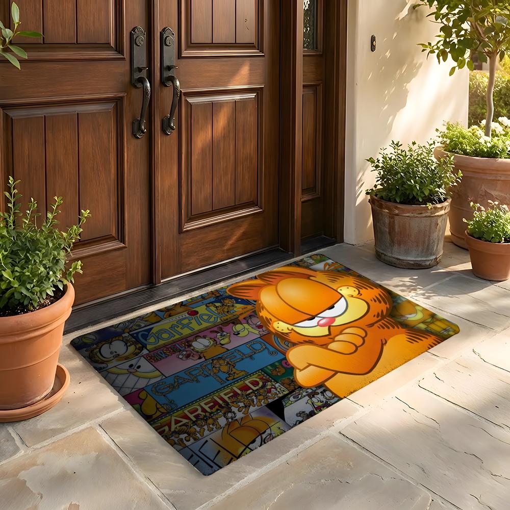 

Floor Mat Soft Flannel Rug Non Slip Absorbent Mat for Bathroom Bedroom Home Decor A G G Garfield 50x80cm