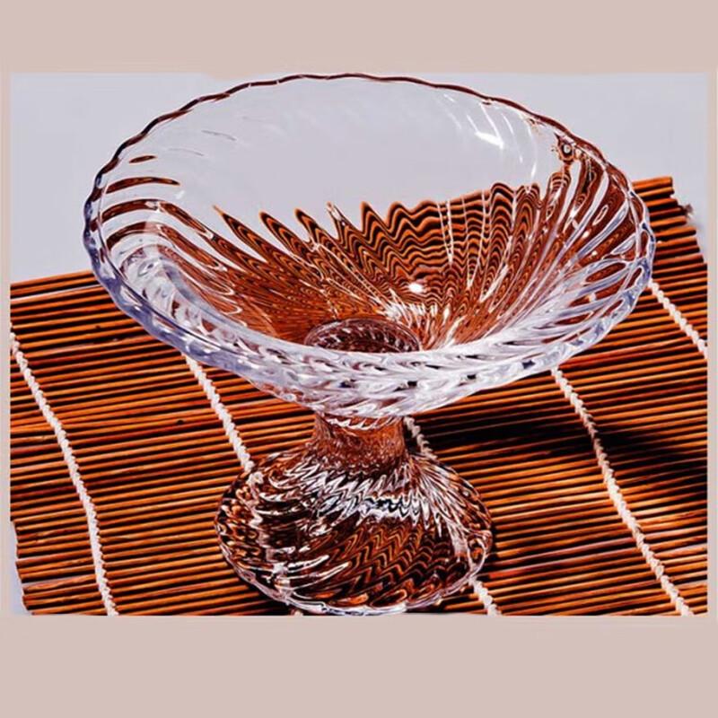 Fulaiwenci Crystal Glass High-Footed Fruit Bowl