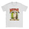 Humor Cat Owl Funny Cursed Internet Brainrot Bootleg Meowl TShirts Men 100 Cotton T Shirts Short Sleeve Plus Size Clothing