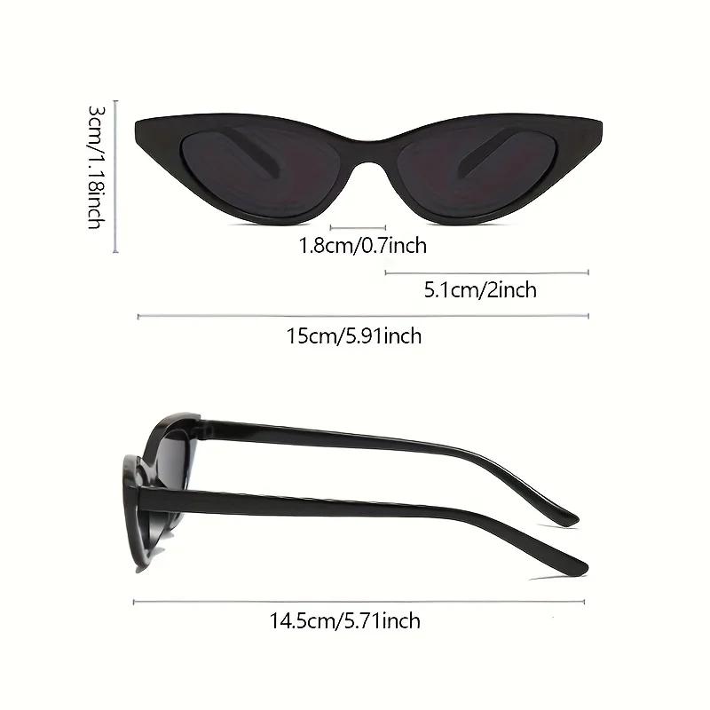 2/5pcs Small Cat Eye Sunglasses Women Cute Skinny Cat Eye Eyewear Retro Vintage Narrow Cateye Sunglasses Set