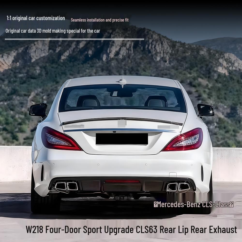 Mercedes-Benz CLS-Class W218 (2013-2017) CLS63 Rear Diffuser with Tailpipes - Four-Door Sport Upgrade