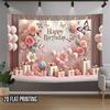 2D Pink Floral Backdrop for Girls' & Women's Birthday Shoots