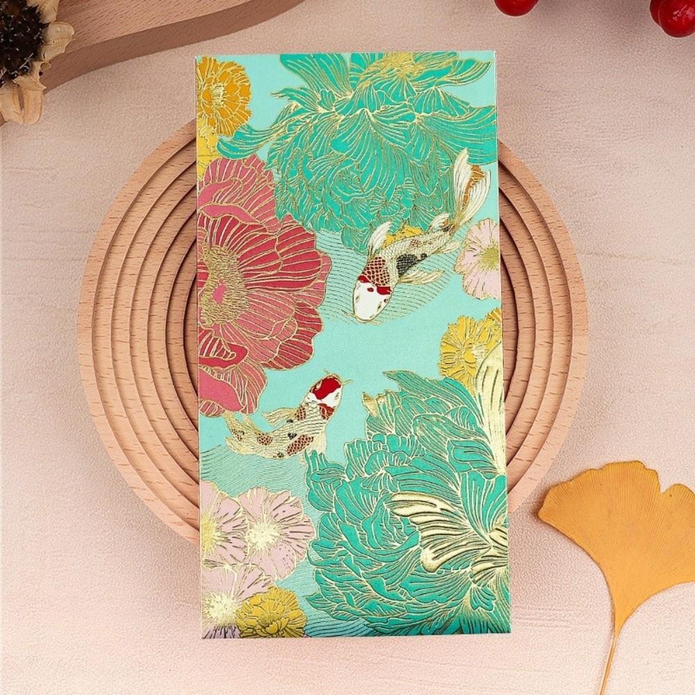 6pcs Golden Accents Lucky Money Bags Paper Greeting Cards Creative Thank You Cards  Business Gifts