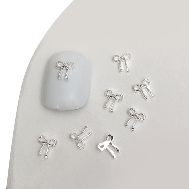 20pcs Metal Bowknot Nails Art Decoration 3D Nail Charms for Women Nails Art