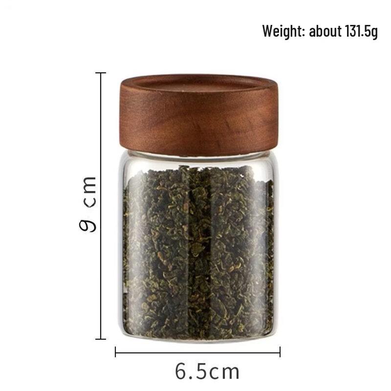 ZISIZ Glass Storage Jar with Acacia Wood Lid