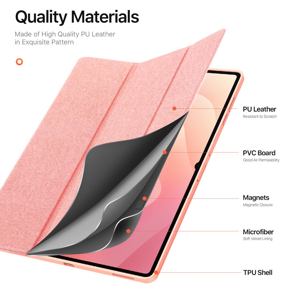 For Samsung Galaxy Tab S11 Ultra Case DUX DUCIS Domo Series Tri-fold Stand PU Leather Tablet Cover