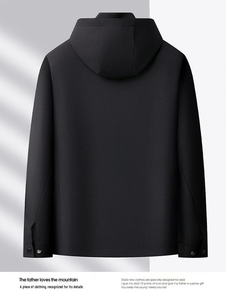 Men's 26-Year Spring & Autumn Hooded Jacket in Sealed Milk Silk for Middle-aged & Elderly