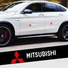 ydzh7 4PCS 19CM Alphabet Car Logo Sticker Waterproof Car Decoration Decal for Mitsubishi Outlander ASX Pajero Sport L200