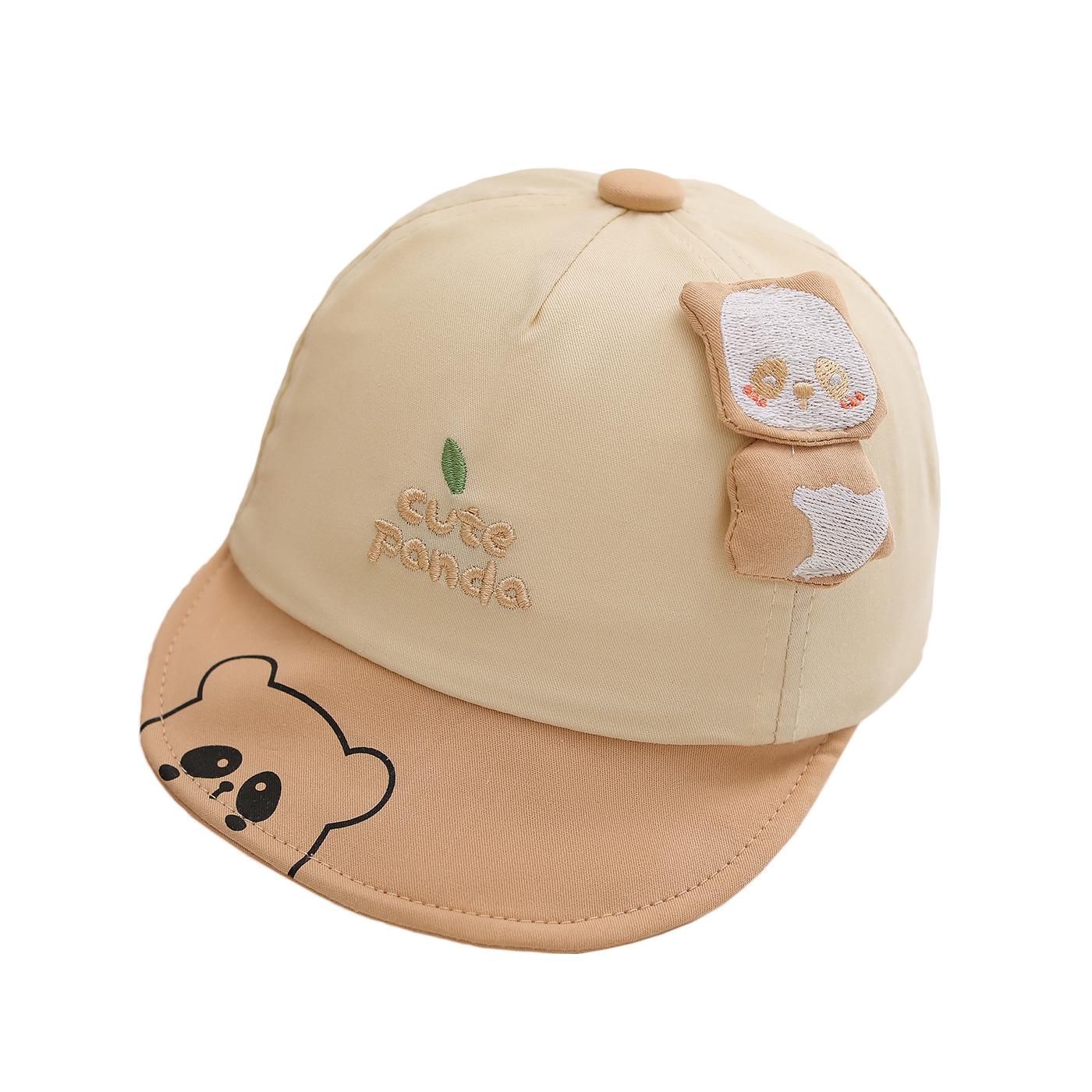 

Super Cute Panda Baby Baseball Cap with Sun Protection for Infants & Toddlers - Perfect for Spring & Autumn Khaki Panda Soft Brim