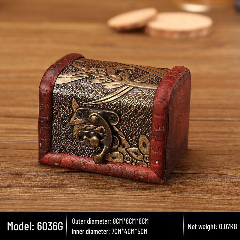 Vintage Wooden Jewelry Storage Box - Antique Style Desktop Organizer & Gift Packaging Box