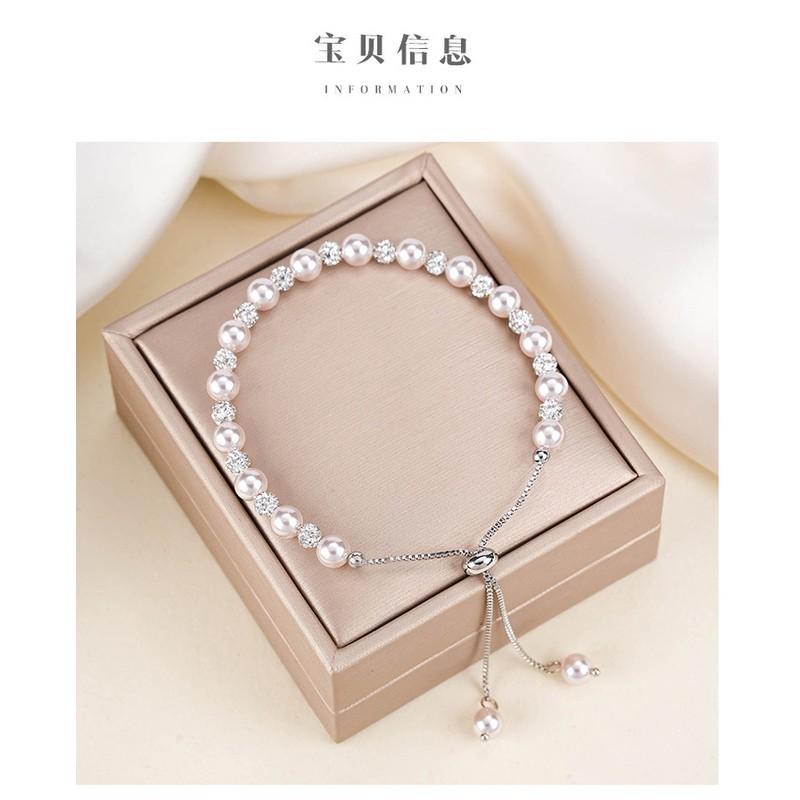 Handmade Rose Purple Pearl Bracelet With Starry Sky Beads Geometric Design Women Elegant Minimalist Jewelry