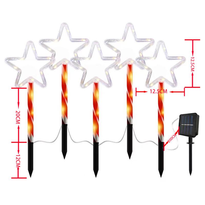 Cross-Border Outdoor LED Solar Ground Insert Christmas String Lights and Road Signs