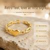 Elegant Heart Chain Open Ring - Versatile Luxury Fashion, Single Piece Order, 7-Day Return Policy