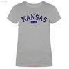 Bundesstaat Kansas KS Gegründet 1861 Damen T-Shirt vintage Gewaschen Weich Bequem Oberteil Für den Alltag Atmungsaktiv mode Leicht