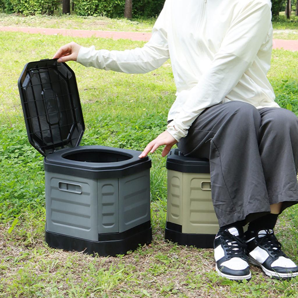 Faltbare Campingtoilette Wiederverwendbare faltbare Toiletten mit Deckel Notfalltoiletten für Camping Reisen Outdoor Auto Wohnmobil & Notfallgebrauch