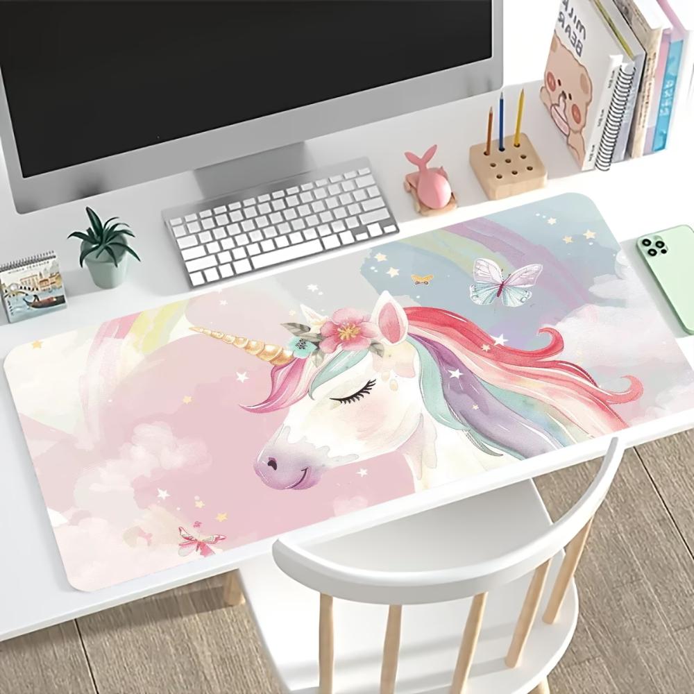 Large Rainybow Unicorn Mouse Pad NonSlip Rubber Base Desk Mat For Keyboard And Computer Gaming Accessories Office