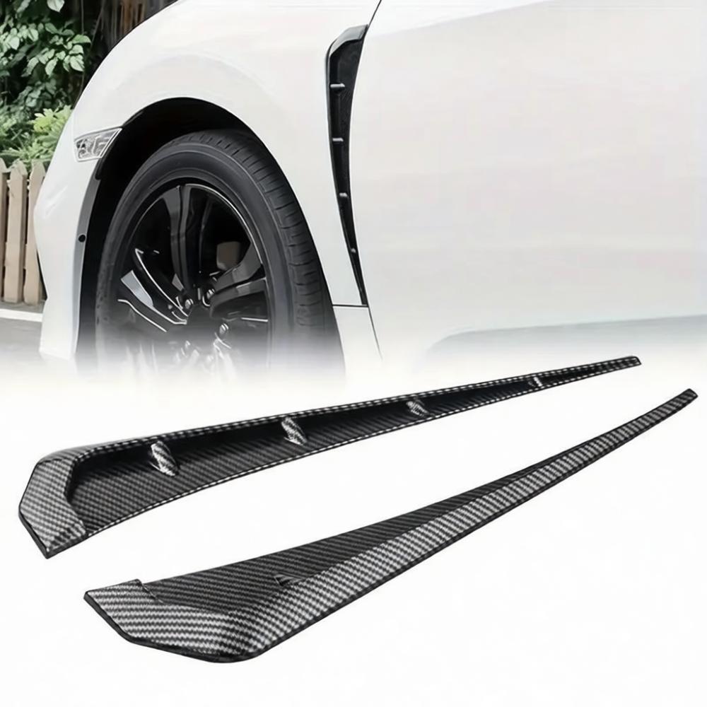 Auto Exterior Side Fender Air Flow Vent Trim Glossy Carbon Fiber Pattern For 10th Gen Civic Sport Modification Styling