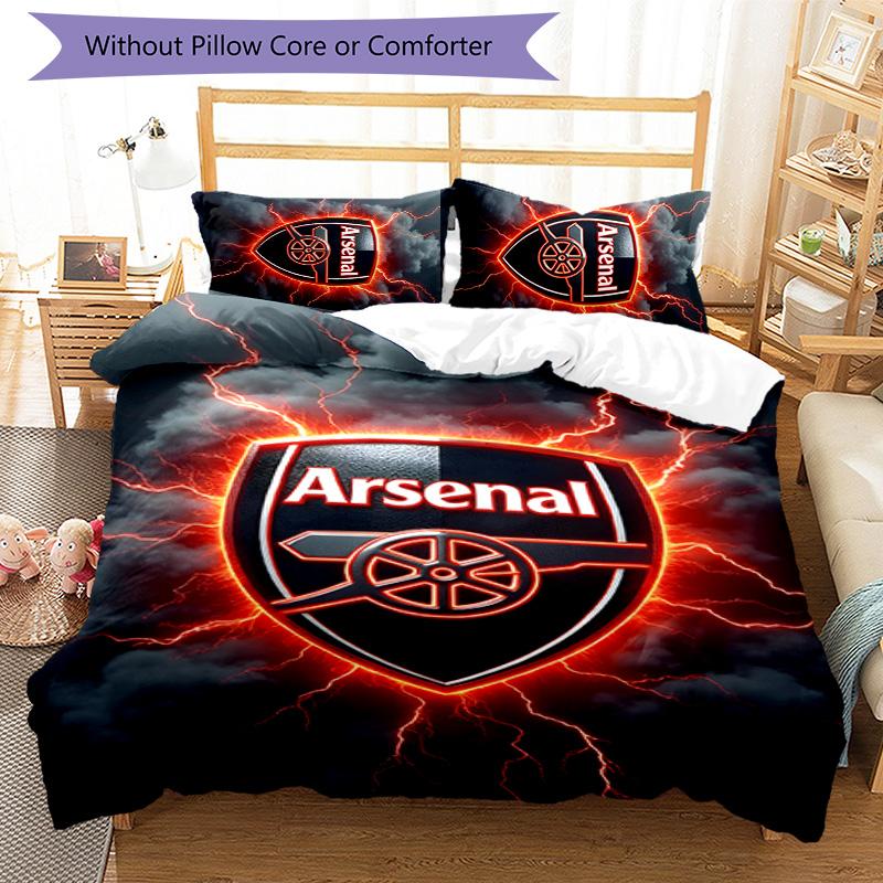3pcs A-Arsenal2 Design Cover Set - HD Printed Bedding with 1 Cover and 2 Pillowcases - Perfect for Home and Dorm Decor