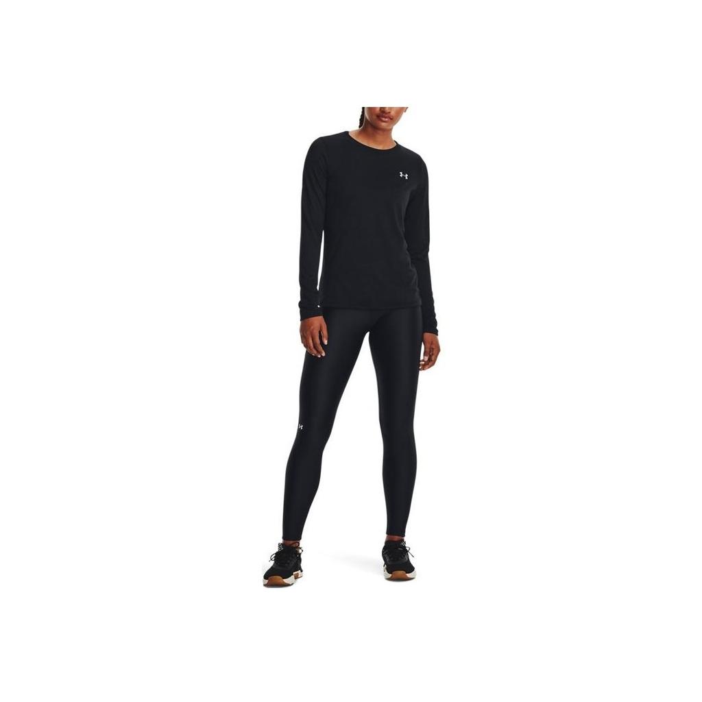 Under Armour Solid Color Training Compression Pants Women Bottoms Black 1379879-001