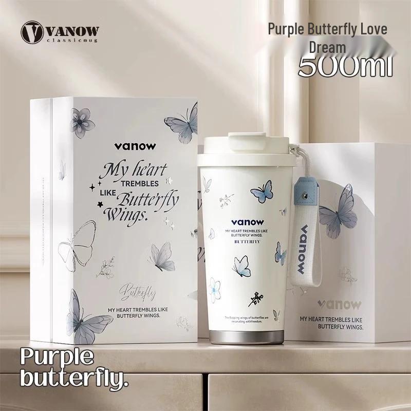 Термобутылка Vanow из чистого титана с рисунком сакуры 500ml