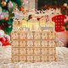 Natural Wood Christmas Countdowns Calendar For Kids Family 24 Days Advents Decoration With Surprise Compartments