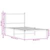 Metal Bed Frame Without Mattress Smoked Oak Finish 75 X 190 Cm