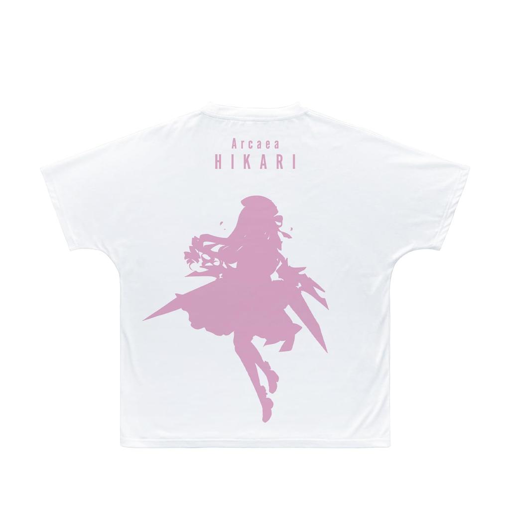 Arcaea Hikari Ani Art aqua label full graphic T-shirt, unisex, size XS