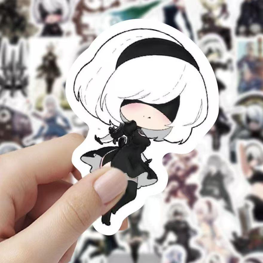 NieR:Automata Colorful Stickers, 60 Pieces (not Repeated), Waterproof and Sunscreen.
