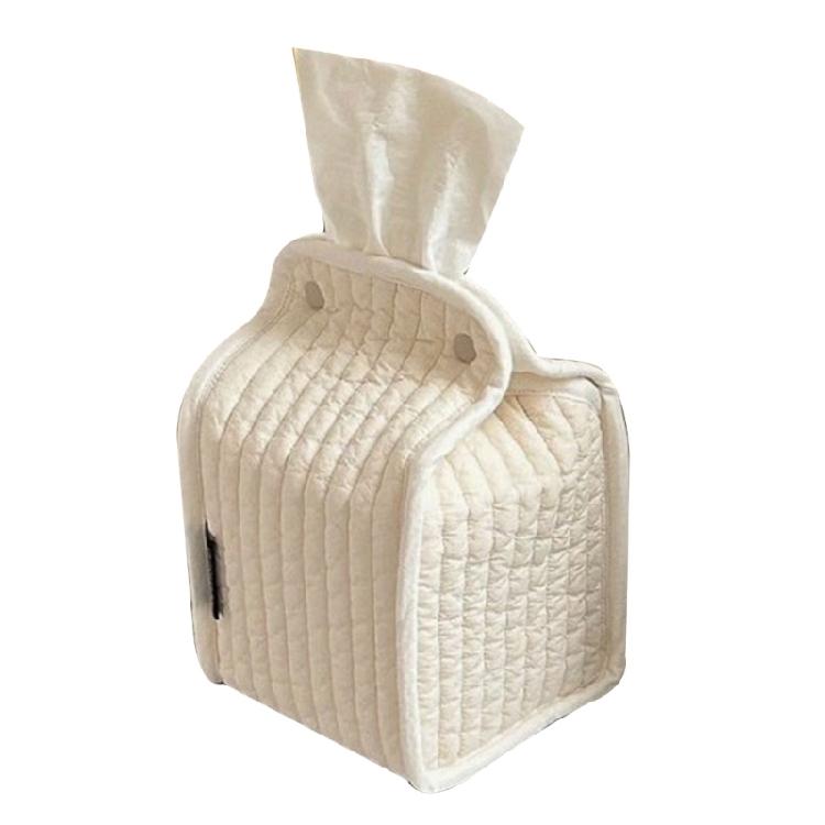 Striped Cotton Standing Tissue Dispenser Easy Cleaning Designs Space Saving Storage Solution for Countertops