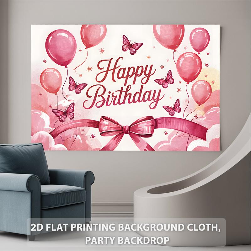 Pink Photography Birthday Backdrop 1pc - Studio Photo Prop
