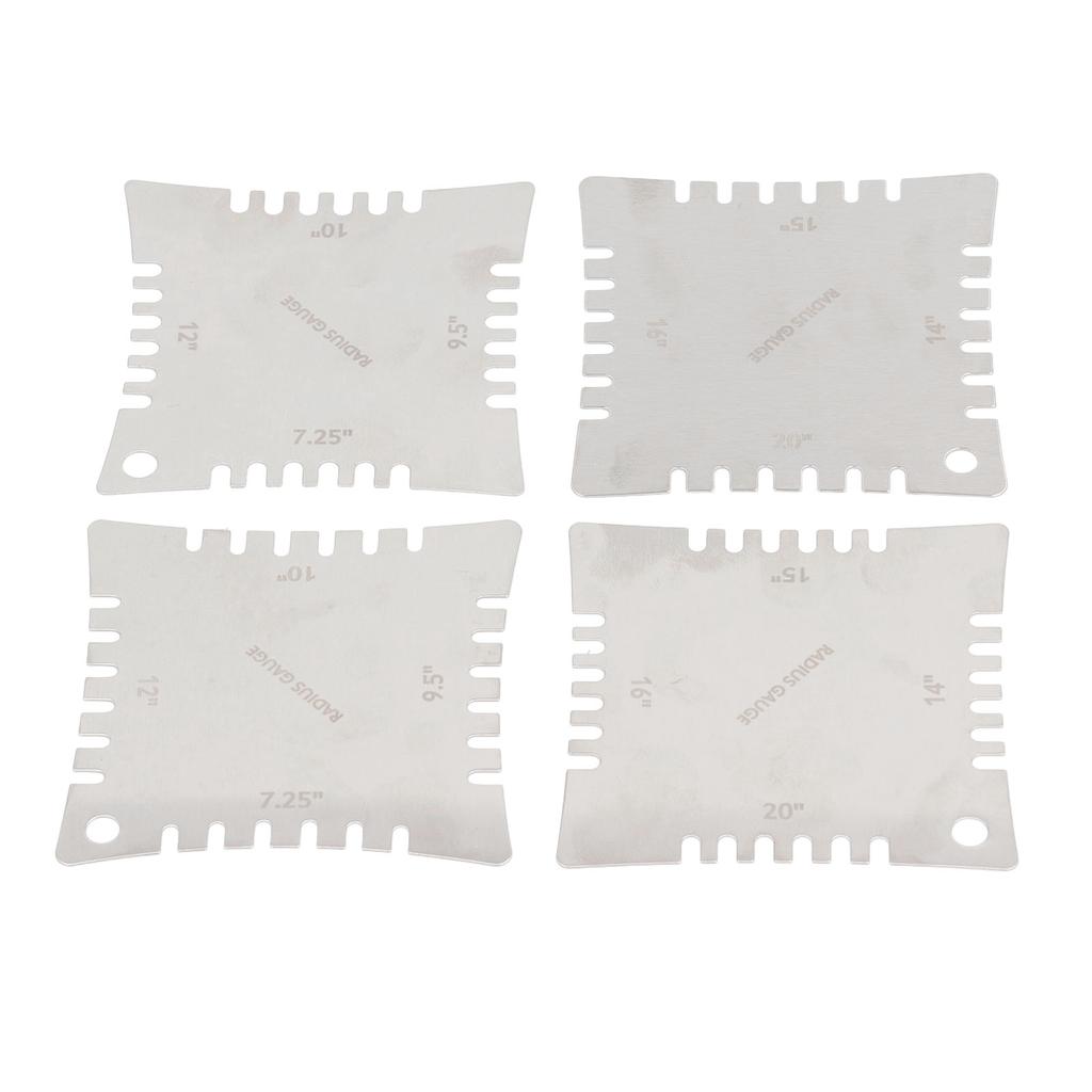 4Pcs Guitar Notched Radius Gauge Set Stainless Steel Fingerboard Ruler Fretboard Measuring Luthier