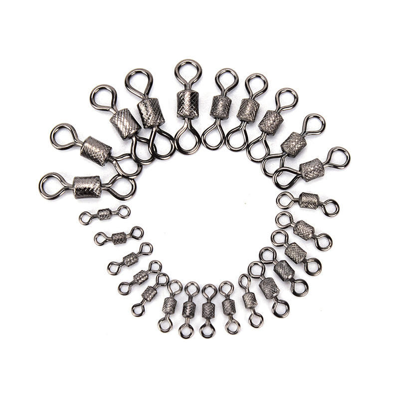 50Pcs Fishing Swivels Knurling Connector Bearing Swivel Fishhooks Accessories